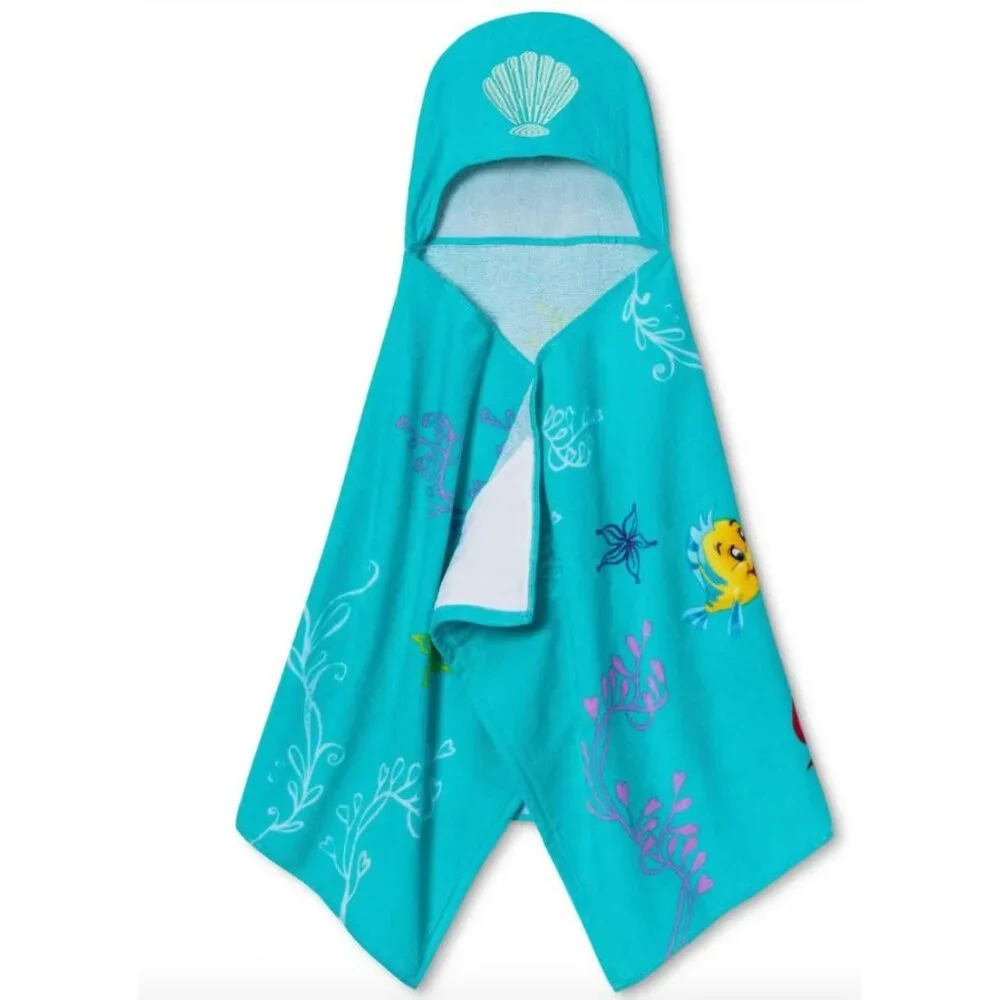 DISNEY Princess Hooded Towel Wrap 100% Cotton (Ariel)